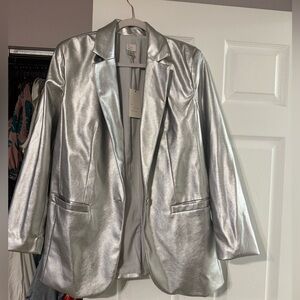 BNWT Silver Metallic blazer size L